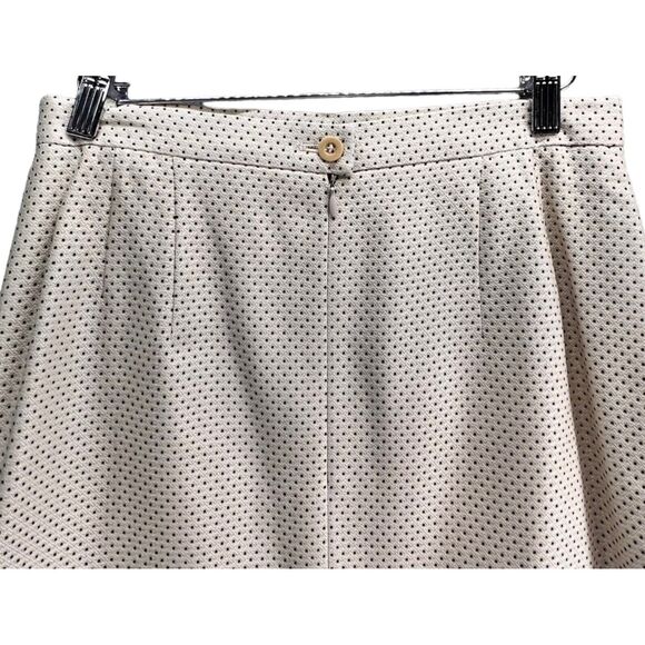Vintage Escada Pencil Skirt Womens US 10 Cream Micro Dot Silk Blend Quiet Luxury - Picture 4 of 14